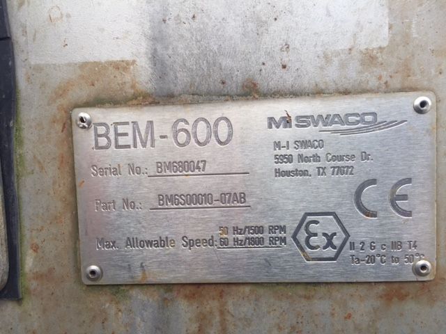 Swaco Shale Shaker, BEM600